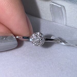 Sparkling Silver Cluster Ring